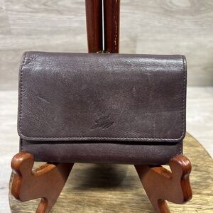 Vintage Stone Mountain Maroon 100% Leather Women's Wallet Several Compartments